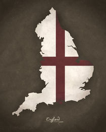 England Modern Map Artwork Design by Ingo Menhard