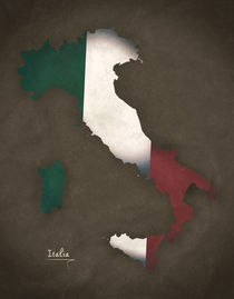 Italy Modern Map Artwork Design by Ingo Menhard