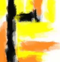 orange yellow and black painting abstract by timla
