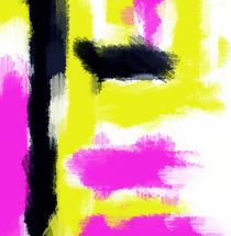 pink yellow and black painting abstract by timla