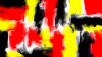 red yellow and black painting texture with white background by timla