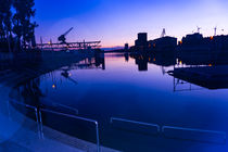 Rheinhafen Karlsruhe Sonnenuntergang - blaue Stunde von Manuel Paul