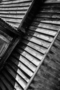 Wooden Shed Abstract Monochrome Poster Art Print by John Williams