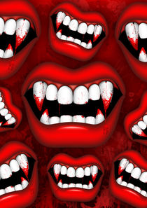 Vampire Red Bloody Mouth by bluedarkart-lem