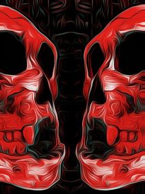 red skull with black background by timla