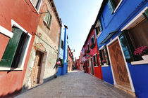 Colorful houses in Burano, Venice, Italy by Tania Lerro