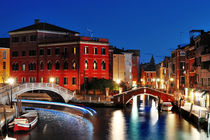 Venice by night, beautiful scenic view, Venezia, Italy by Tania Lerro