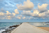 Ostuni port, Apulia, mediterranean sea, Italy - pier, sea, clouds and sky by Tania Lerro