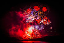 Spectacular fireworks over Santorini by Graham Prentice