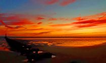 Crosby Beach at Sunset by John Wain