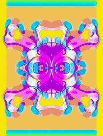 colorful skull head with glasses and mustache and yellow background von timla
