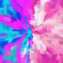pink and blue square pattern painting abstract background by timla