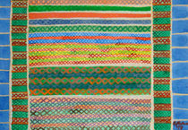 Colorful Stiches on Horizontal Colorful Stripes by Heidi  Capitaine