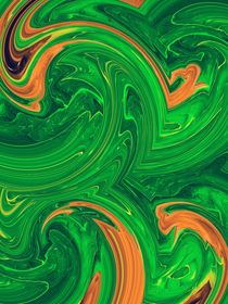 green orange and brown curly painting abstract background von timla