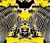 zebras with yellow and black background by timla