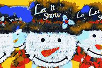 drawing and painting snowman dolls with hat background von timla
