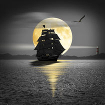 Ein Segelschiff unter schwarzen Segeln by Monika Juengling