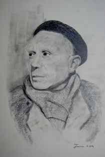 Portraitzeichnung - Pablo Picasso by Jeoma Flores