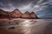 Low tide at Three Cliffs Bay by Leighton Collins