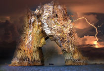 Rock Golden Gate of Karadag during a thunderstorm by Yuri Hope
