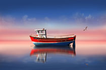Das Boot des Fischers am Morgen von Monika Juengling