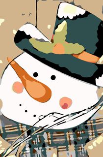 drawing snow man doll with snow and hat von timla