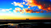Belfast Ferry at Sunset by John Wain