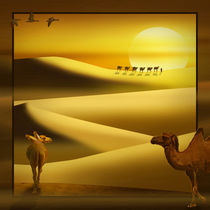 Kamele in der Wüste by Monika Juengling