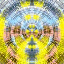 yellow blue and pink circle plaid pattern abstract background by timla
