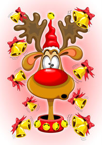 Reindeer Fun Christmas Cartoon with Bells Alarms von bluedarkart-lem