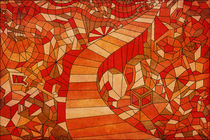 Path in brown and orange 3d landscape by Sharon Yanai