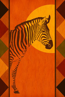 Die warmen Farben Afrikas mit Zebra von Monika Juengling