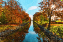 Sunny autumn day at the canal von Wolfgang Pfensig