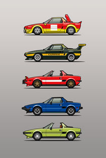 Stack of Fiat X1/9 Sports Cars by monkeycrisisonmars