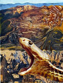 Wüstengebirge mit Schlange von Heinz Sterzenbach