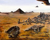 Wüste mit Tierskeletten von Heinz Sterzenbach