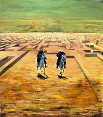 Zwei Reiter in der Wüste by Heinz Sterzenbach