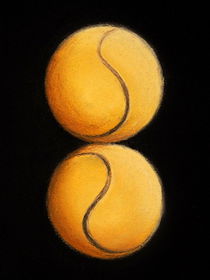Tennisbälle - Tennisdoppel - Kunst - Malerei von Edeltraut K.  Schlichting