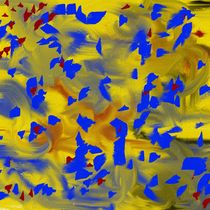 Komposition Blau-Gelb mit Rot von Udo Paulussen