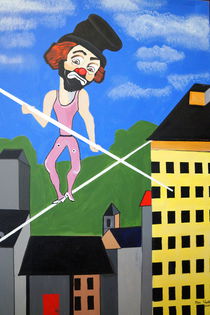 CLOWN ON TIGHT ROPE by Nora Shepley