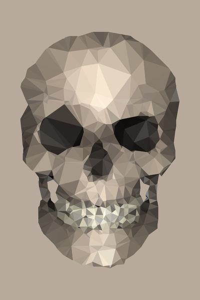 Polygons-skull-beige