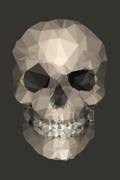 Polygons-skull-brown