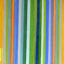 Vibrant Stripes in Orange Green and Blue  by Heidi  Capitaine