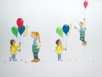 Luftballon Kinder by Angelika Wegner