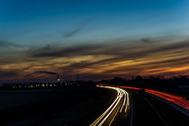 Lighttrail sunset by Johan Dingemanse