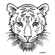 Albino Tiger Design von Vincent J. Newman