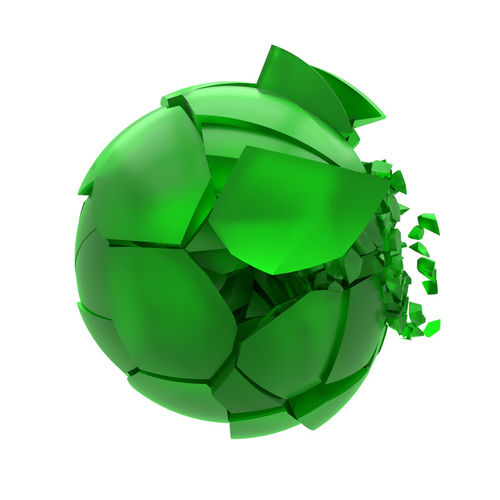Broken-green-mat-glass-ball