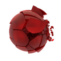 broken cracked red glass ball von Siarhei Fedarenka