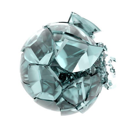 Broken-transparent-mat-glass-ball
