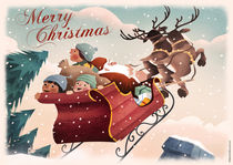 'Vintage Christmas Card Santa Claus' von Benjamin Bay